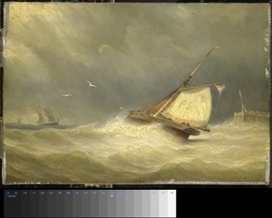 Mer agitée avec voiliers - Georges Johannes Hoffmann