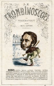 Eugène ROUHER (1814-1884) - illustration du "Trombinoscope", périodique politique satirique de Léon-Charles Bienvenu, dit Touchatout (1835-1910) monographie N. 18, Imprimerie Vallee, Paris - Georges Lafosse