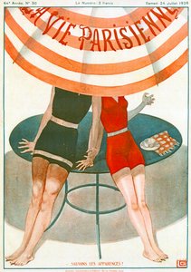 Amoureux se tenant la main, Illustration de "La Vie Parisienne"