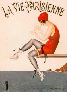 Nageur sur un plongeoir, Illustration de "La Vie Parisienne"