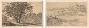 Paysage (recto) Deux vues de Paris (verso)