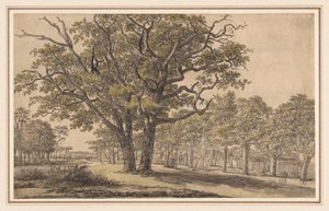 Paysage recto, Deux vues de Paris verso - Georges Michel