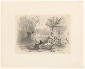 Deux chèvres et un mouton près d