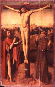 Christ en Croix entre Saint Jean et Saint François