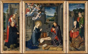 La Nativité avec donateurs et saints Jérôme et Léonard, vers 1510-1515