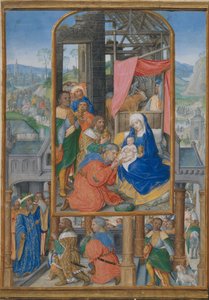 Enluminure de manuscrit avec Adoration des Mages, vers 1515-1525