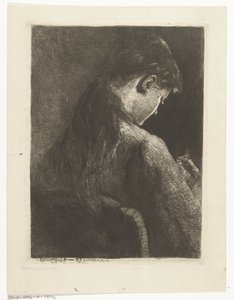Fille assise, vue de dos