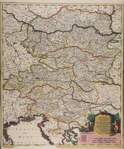 Circuli Austriaci orientalior pars in qua Austria propria et ab ea dependentes tum ducatus Stiriae, Carintiae, Carniolae tum comitatus hisce inclusi Cillensis et Goritiae singuli subdivisi - Gerard Valck