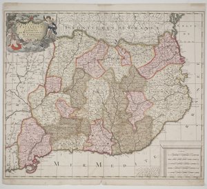 Principauté de Catalogne, vers 1702 (eau-forte coloriée à la main)