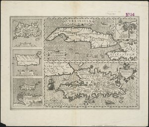 Cuba Insula ; Hispaniola Insula, gravé par Hendrik Hondius, 1633 - Gerard after Mercator
