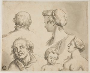 Croquis de cinq bustes - Gerard de Lairesse
