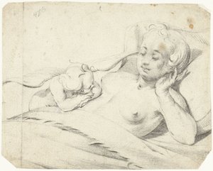Vénus au lit avec Cupidon regardant - Gerard ter Borch (I)