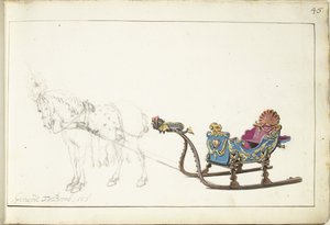 Cheval et traîneau - Gerard ter Borch (II) (signed by artist)