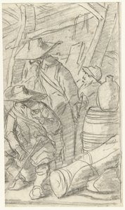 Trois hommes dans un camp militaire - Gerard ter Borch (II)