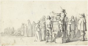 Crieur sur une place de marché