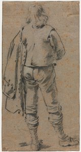 Un homme debout vu de dos, vers 1630