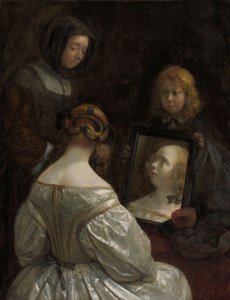 Femme au miroir, vers 1652 - Gerard ter Borch
