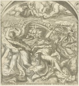 Quatre anges de la mort tuant le peuple après la sixième trompette (Openbaring van Johannes) - Gerard van Groeningen