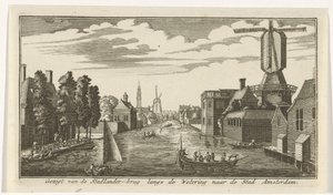 Vue le long du canal vers Amsterdam - Gerardus Condet