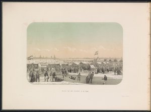 Divertissement sur glace sur la Meuse à Rotterdam, vu depuis le bastion, 1855