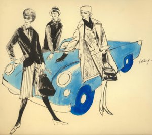 Costume, jupe-culotte, pullunder / G. Hartung