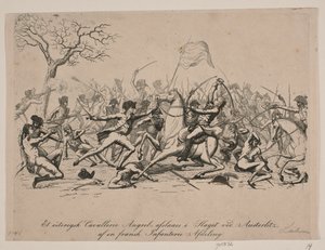 Une attaque de cavalerie autrichienne repoussée à la bataille d