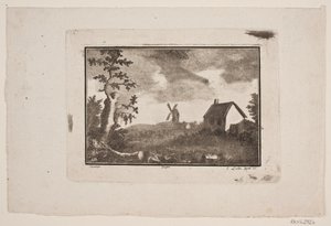 Paysage avec maison et moulin - Gerhard Ludvig Lahde
