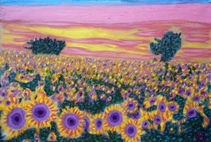 Champ de tournesols, 2024 (huile sur toile) - Gerhardt Isringhaus