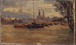 La Seine au pont des Invalides (inondations de 1910)
