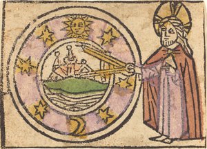 Le Christ mesurant le globe - German 15th Century