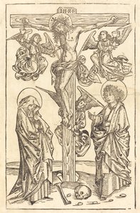 Christ sur la croix avec des anges - German 15th Century