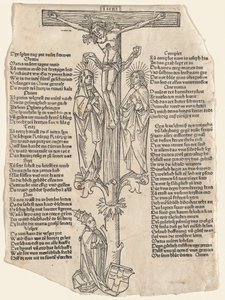 Le Christ en croix avec le pape Pie II - German 15th Century