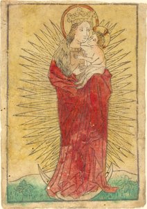 Madonna et Enfant dans une Gloire Debout sur un Croissant de Lune - German 15th Century