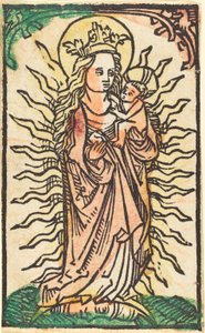 Madone et Enfant dans une Gloire debout sur un Croissant de Lune - German 15th Century