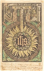 Le Monogramme Sacré avec la Crucifixion et les Symboles de la Passion [recto]