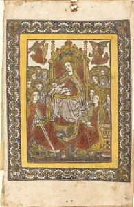 La Madone En Trône avec Dix-Huit Saintes Femmes - German 15th Century or Master with the Mountain Like Clouds