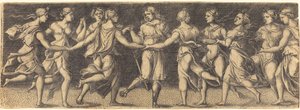 Apollon dansant avec les neuf muses - German 16th Century