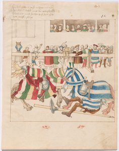 Joute simulée de guerre avec boucliers fixes - German 16th Century