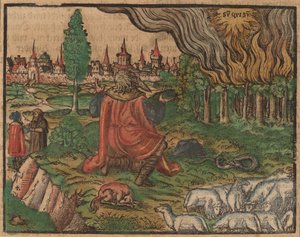 Moïse et le Buisson Ardent - German 16th Century