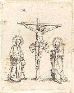La Crucifixion avec la Vierge et Saint Jean - German 16th Century after Albrecht Dürer