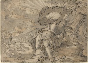 Figure Féminine Allégorique dans un Paysage [recto]