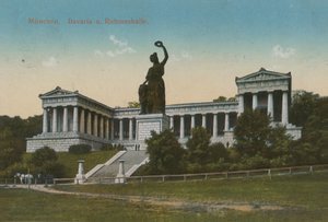 Statue de la Bavière et Ruhmeshalle, Munich. Carte postale envoyée en 1913. - German Photographer