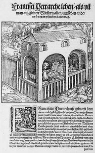 Un moine franciscain copiant un manuscrit - German School