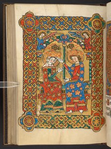 Couronnement de la Vierge, avec des anges encensant - German School
