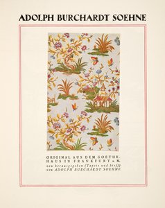 Publicité pour Adolph Burchardt Soehne, extrait de Styl, publié en 1922 (impression sur pochoir)