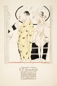 Publicité pour "F.V. Grunfeld", tirée de Styl, pub.1922 (impression sur pochoir) - German School