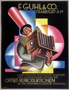 Publicité pour le fabricant allemand de caméras Offset. Dans "Gebrauchs Graphik", journal allemand
