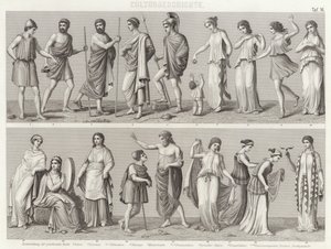 Costumes de la Grèce antique. Illustration pour Bilder-Atlas