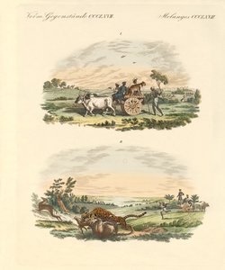 Antilopes chassant avec des léopards - German School