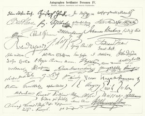 Autographes de personnes célèbres : compositeurs, musiciens et écrivains anglais, français et allemands - German School